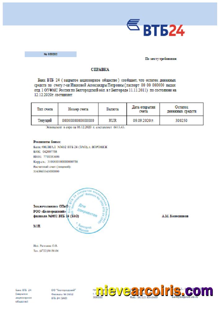 Russia VTB bank reference